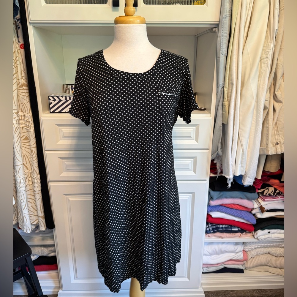 Soma Black and White Polka Dot Nightgown